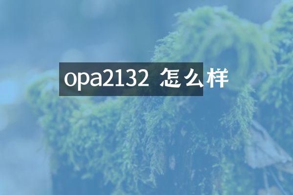 opa2132 怎么样