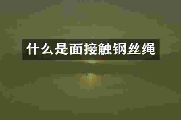 什么是面接触钢丝绳