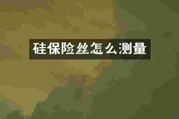 硅保险丝怎么测量