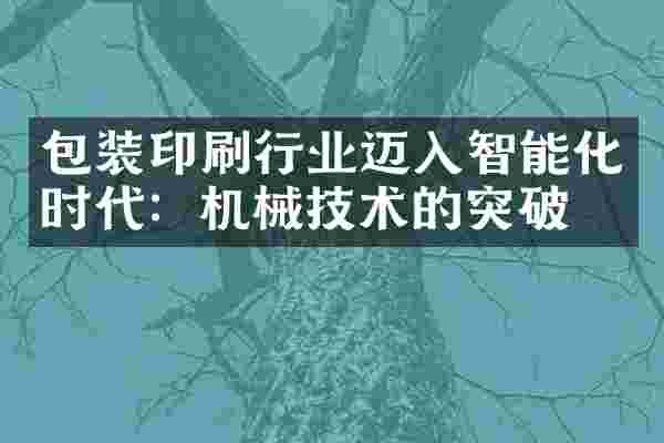 包装印刷行业迈入智能化时代：机械技术的突破