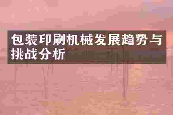 包装印刷机械发展趋势与挑战分析